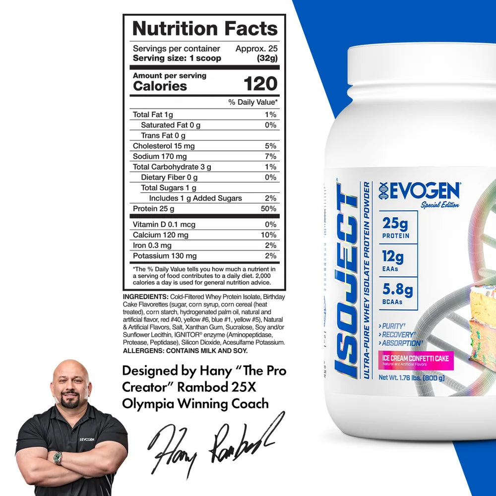 EVOGEN Isoject 2lb Ice Cream Confetti Cake