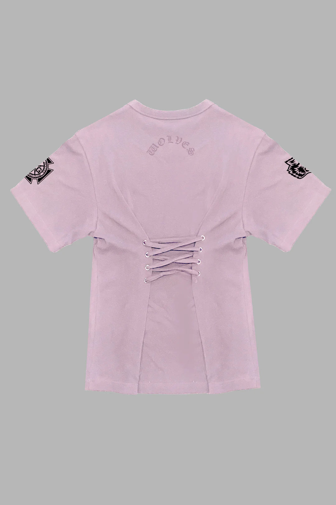 OUR CLUBS OVERSIZED LACE UP TEE IN BLUSH PINK