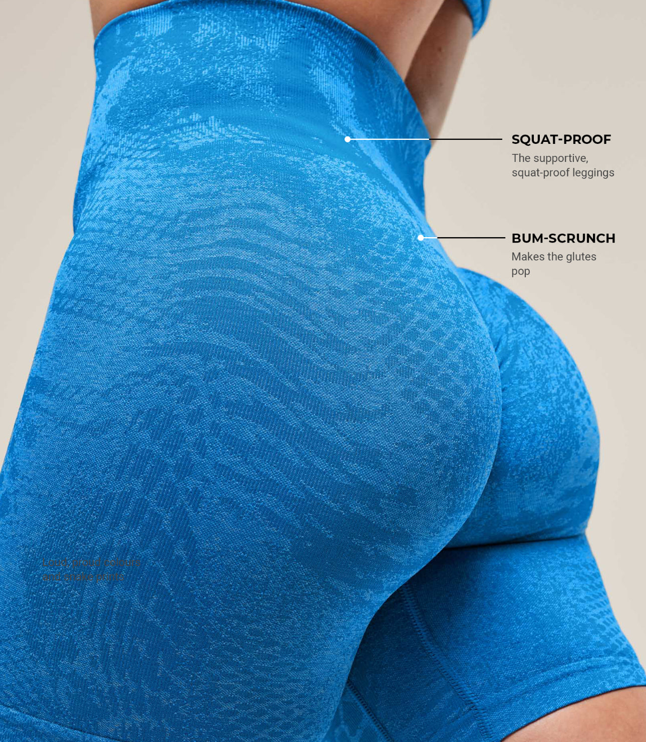 Adapt X Whitney Animal Seamless Shorts - Barbell Blue/Gentle Blue