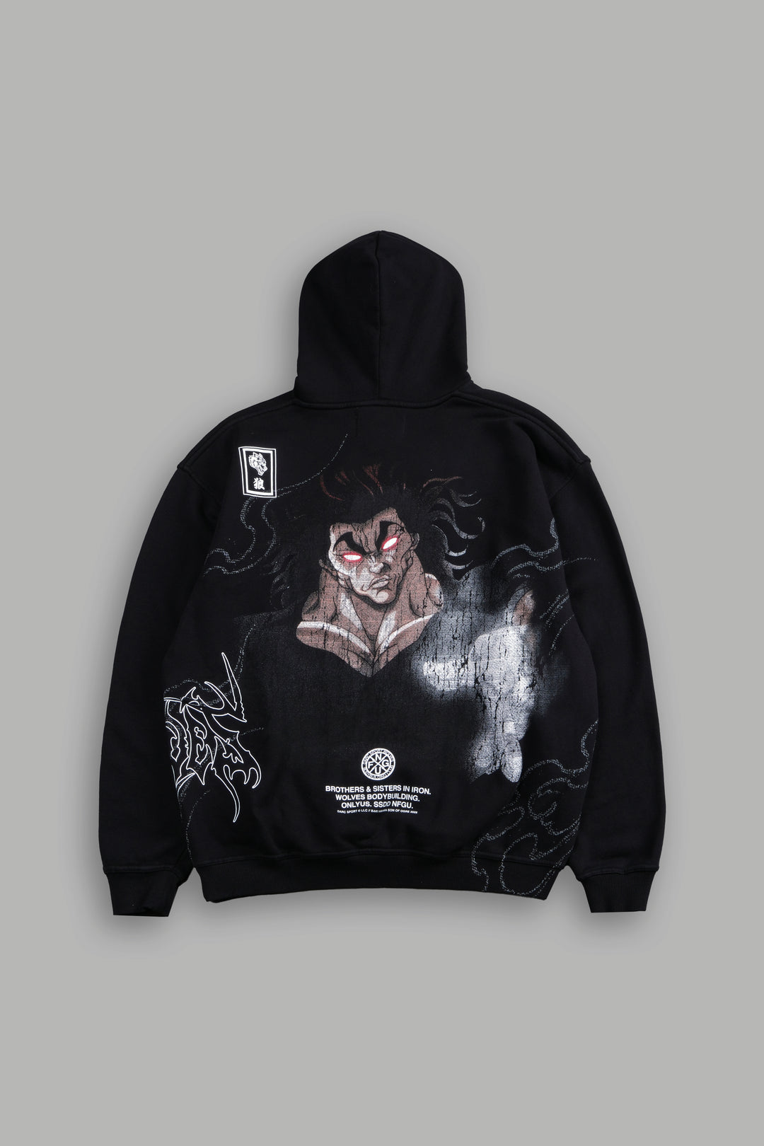 YUJIRO HANMA "PIERCE" HOODIE IN BLACK