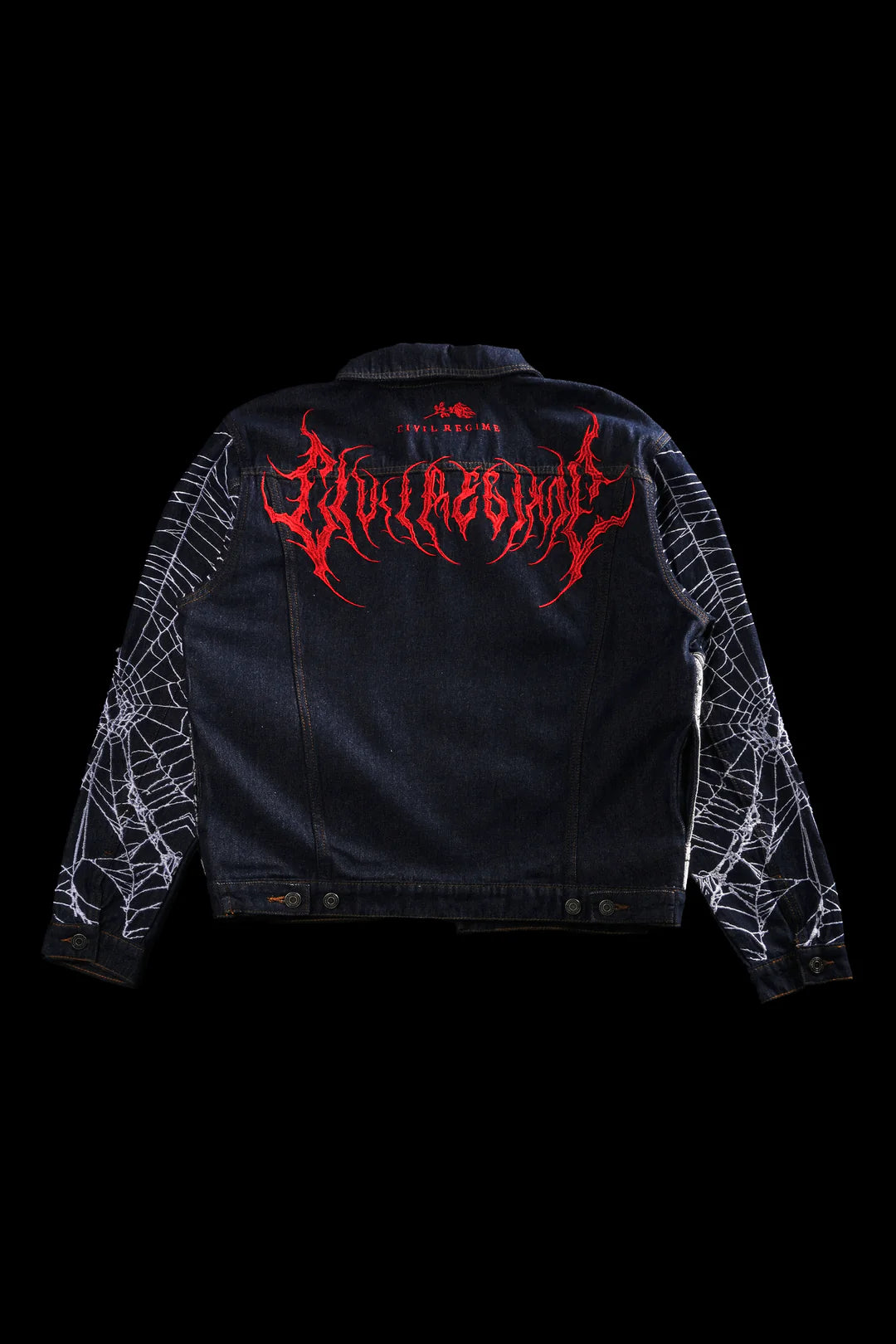 WEBS FROM CONCRETE RAW DENIM JACKET IN DENIM BLUE