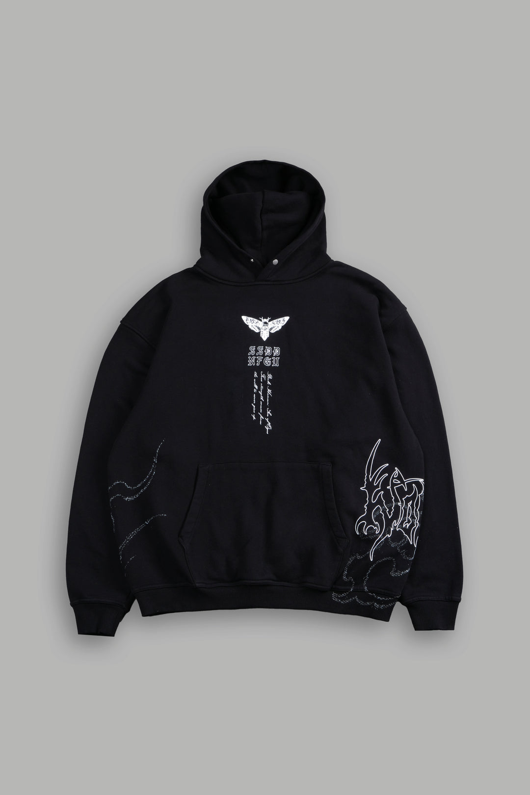 YUJIRO HANMA "PIERCE" HOODIE IN BLACK