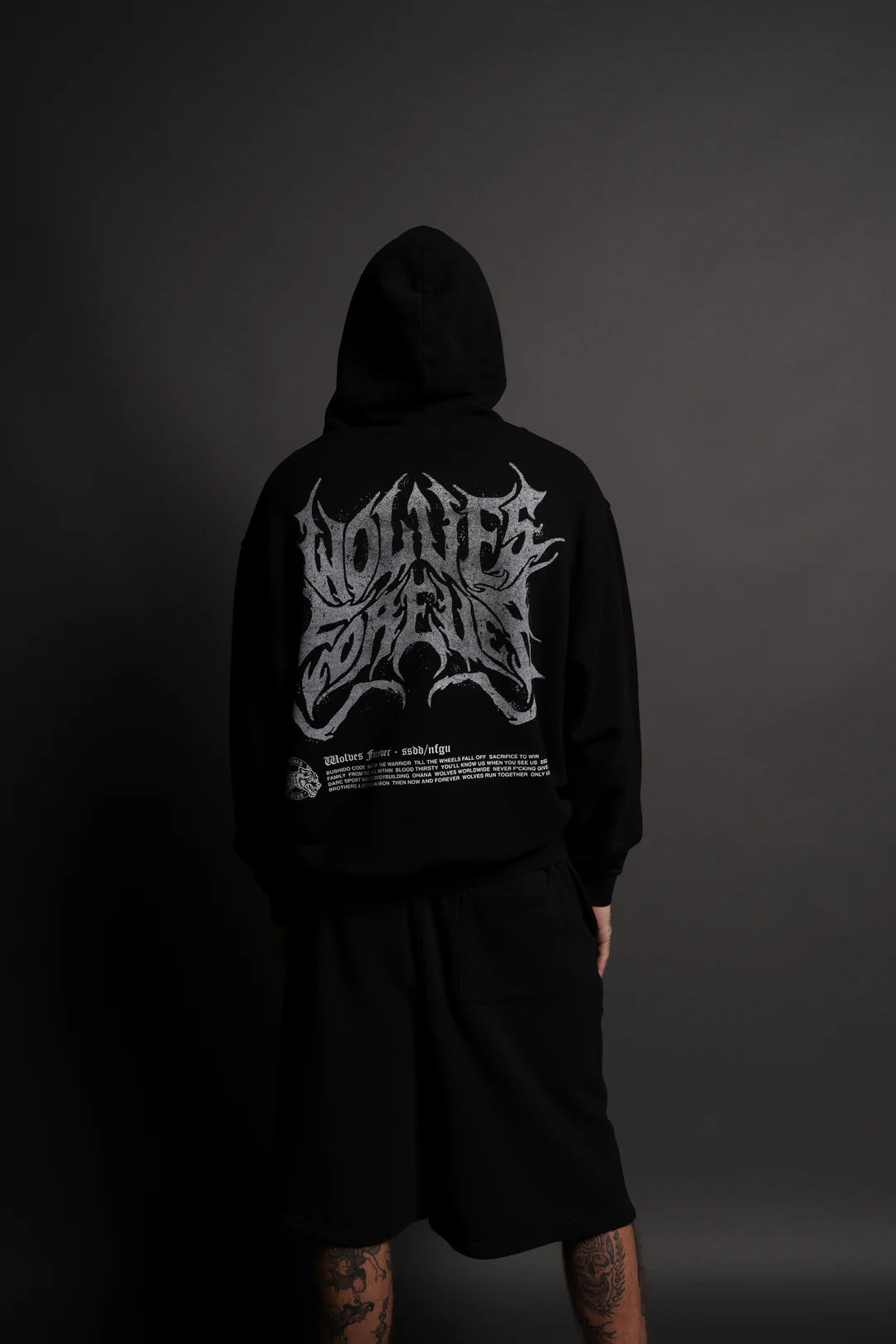 METAL WLVS "PIERCE" HOODIE IN BLACK