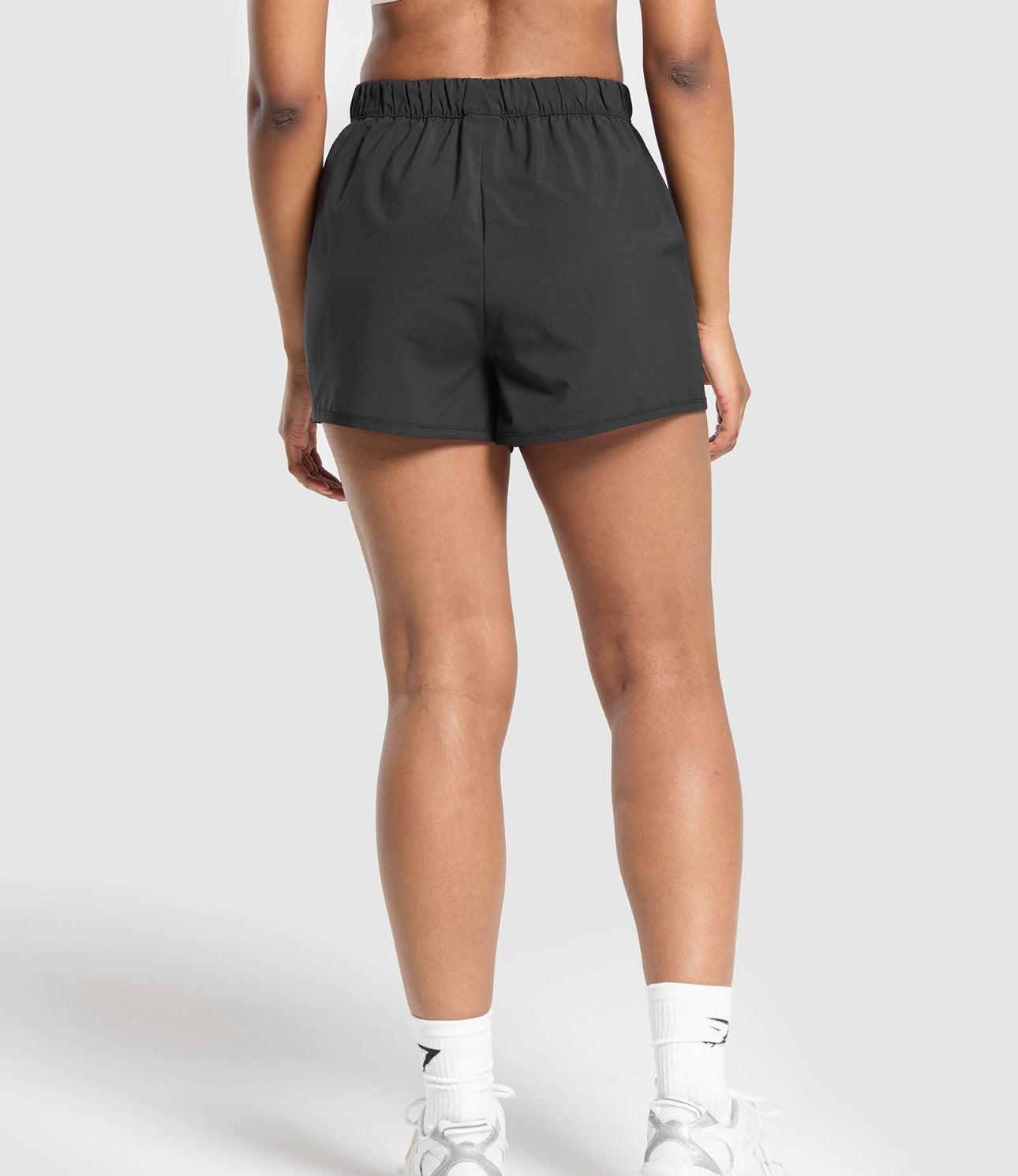 Scallop Hem Shaped Shorts - Black