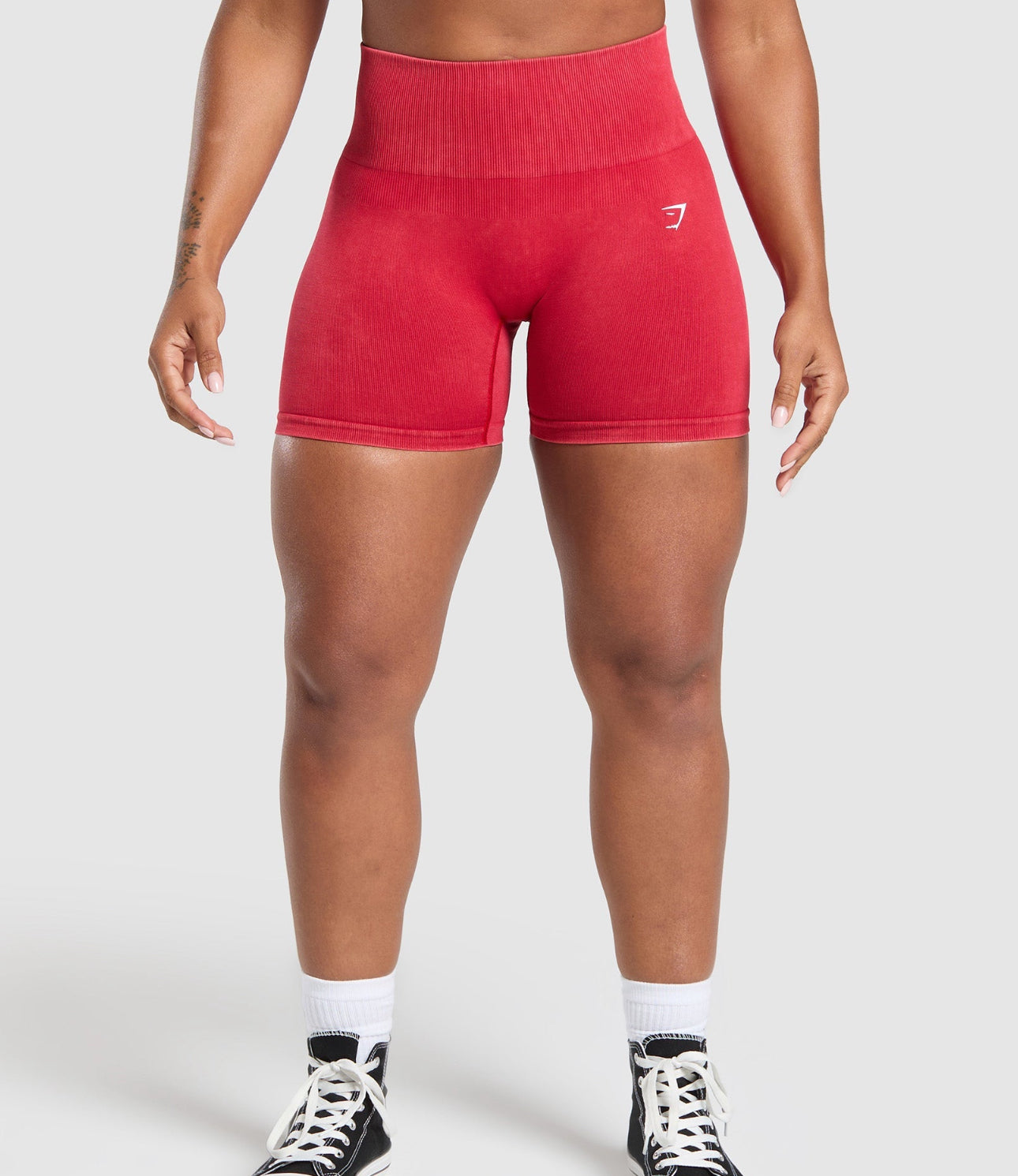 Gains Seamless Washed Shorts - Carmine Red