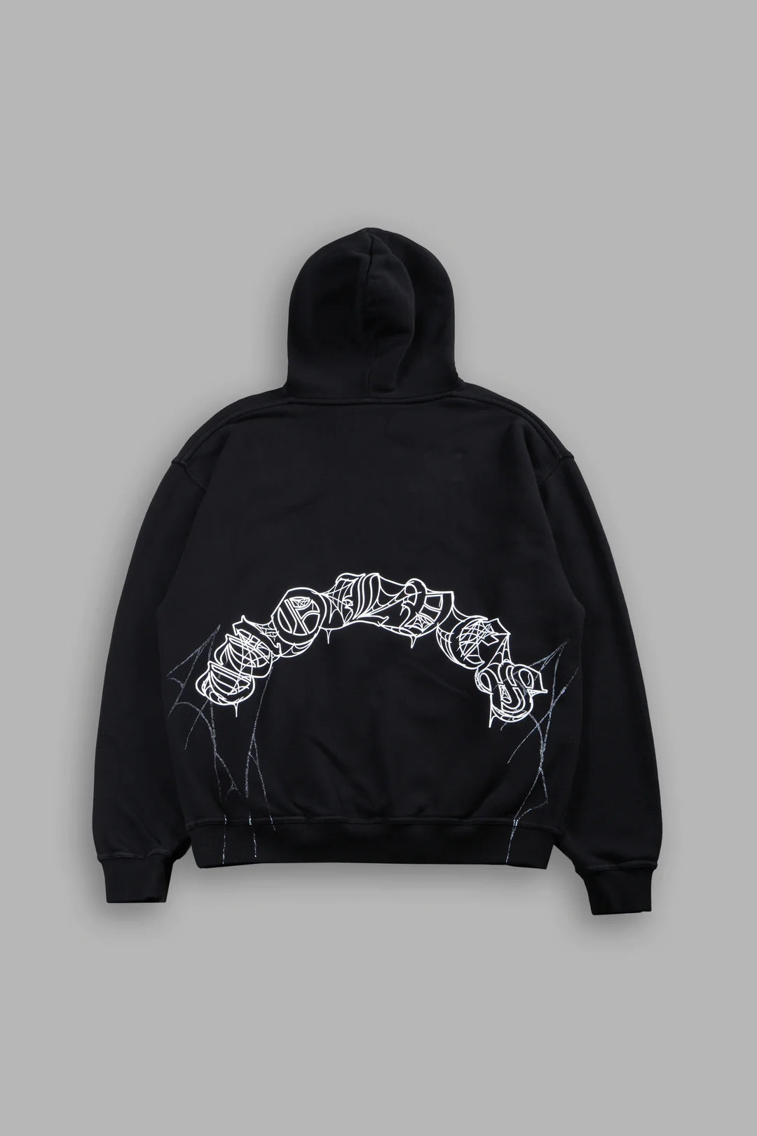 WEB OF DARKNESS BISHOP HOODIE IN BLACK