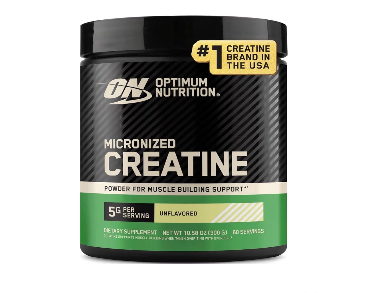 Optimum Nutrition Creatina Micronizada Monohidrato en Polvo, Sin Sabor, 60 Porciones