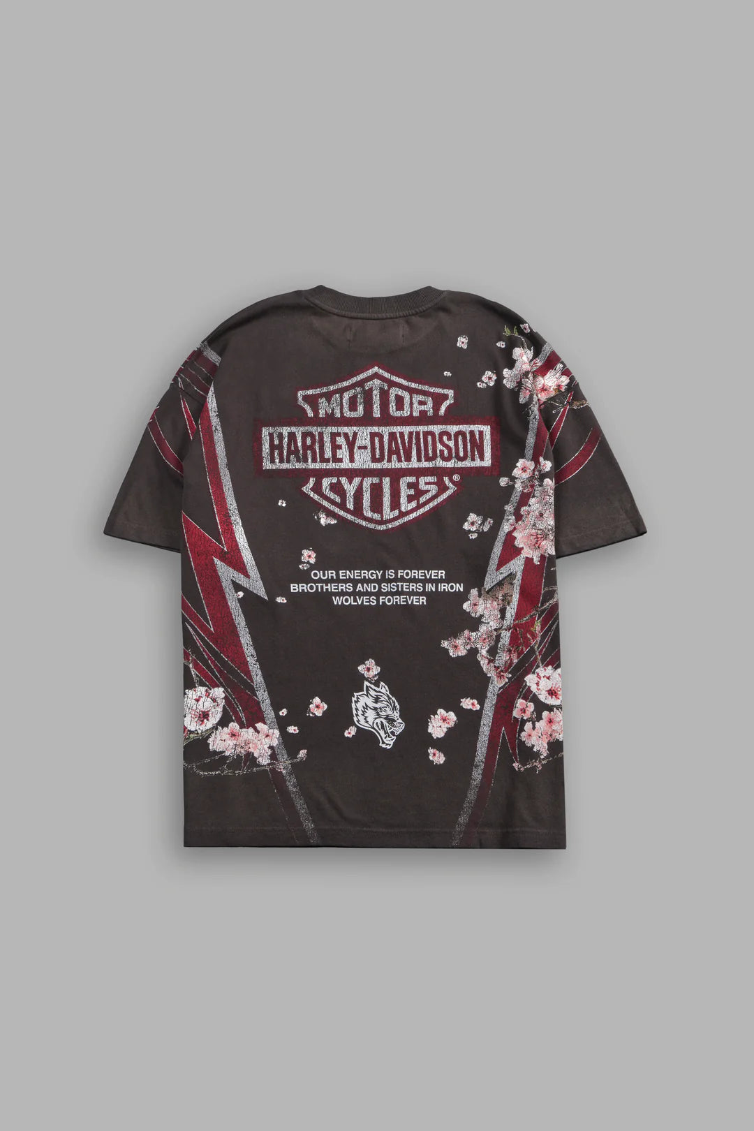 IRON SAKURA PREMIUM TEE IN DARC BROWN DRIFT WASH