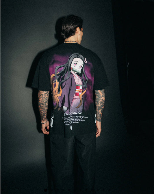 NEZUKO "SIDE BY SIDE" SERIES PREMIUM TEE IN BLAC