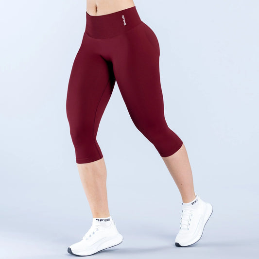 Vision Capris | Straight Waistband Maroon