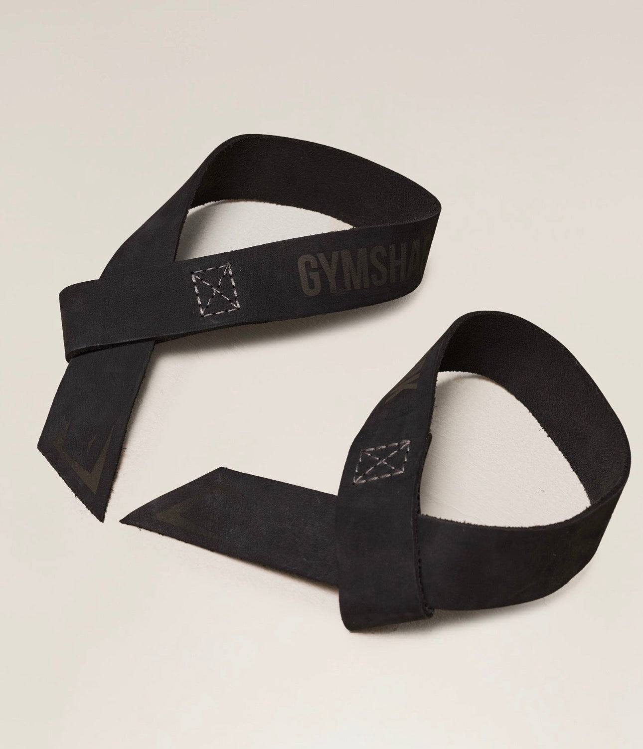 Gymshark Leather Lifting Straps - Asphalt Grey