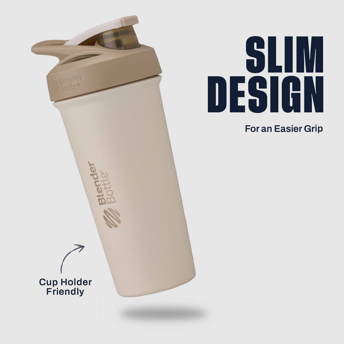 BlenderBottle 25oz Strada Sleek Stainless Steel Tumbler - Cream