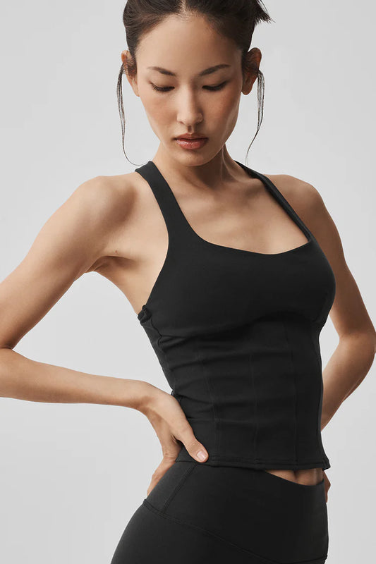 Airbrush Sparks Fly Corset Tank Black