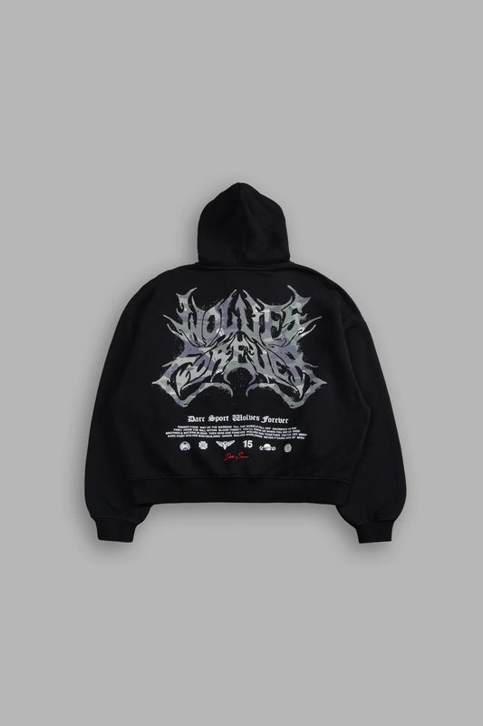 METAL CAMO DARCO DOUBLE ZIP HOODIE IN BLACK