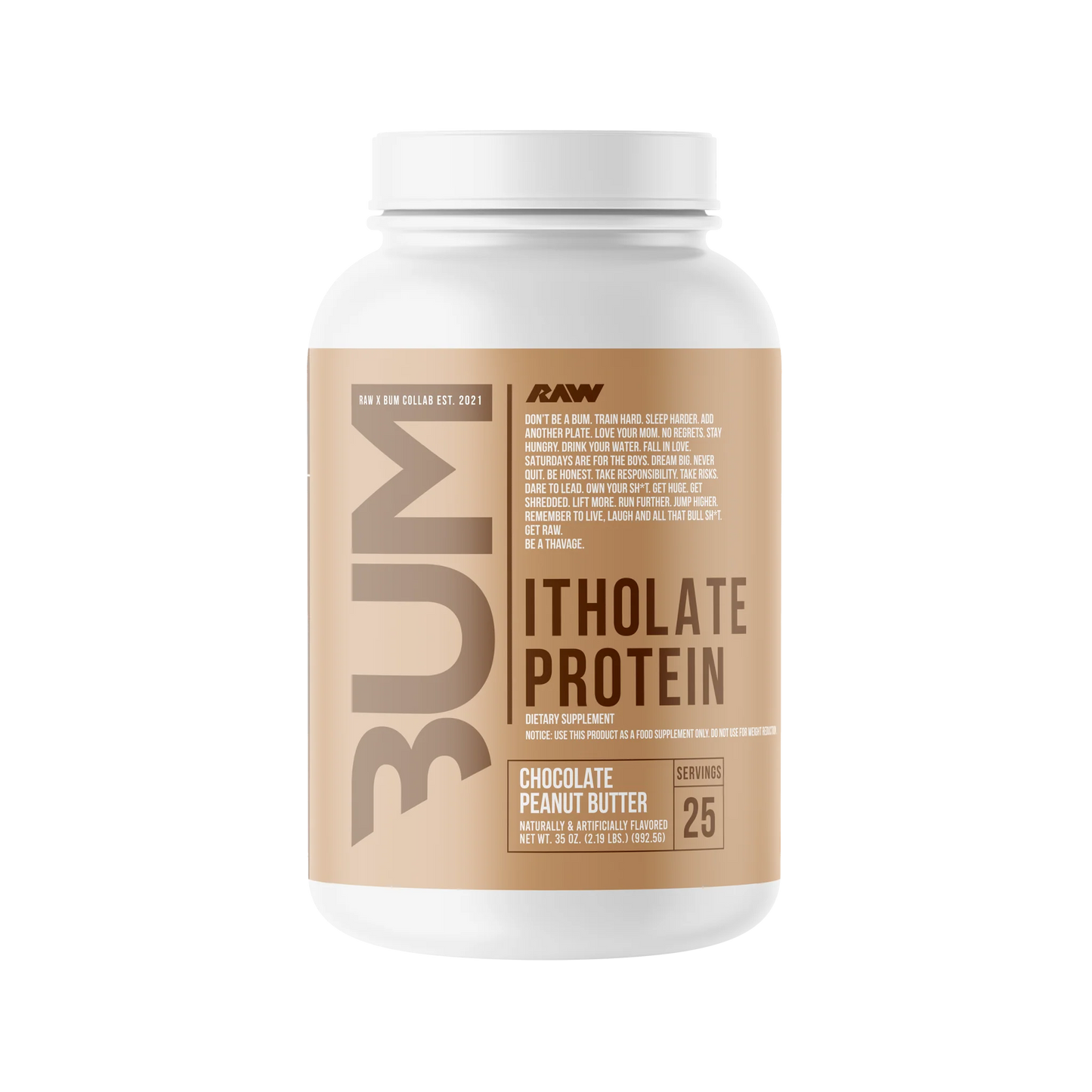 RAW CBUM Itholate Protein 2lb Chocolate Peanut Butter