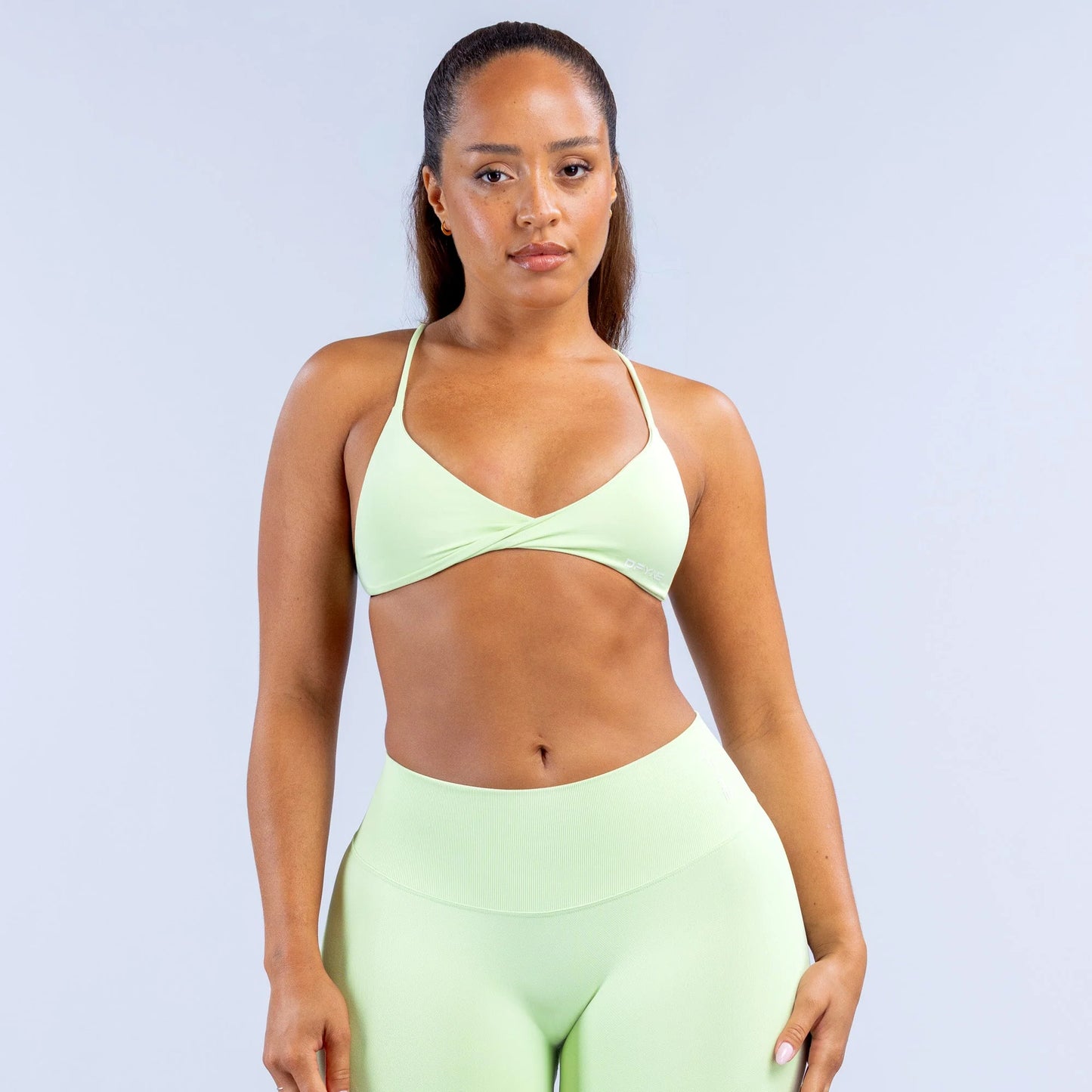 Vision Twist Front Sports Bra Lime