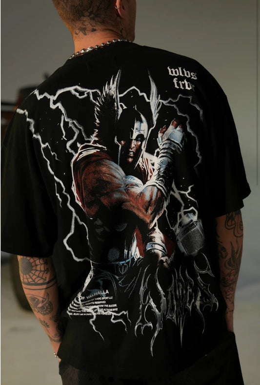 GOD OF THUNDER "PREMIUM" OVERSIZED TEE IN BLACK