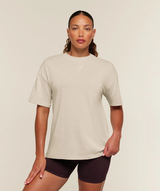 Gymshark Power Oversized T-Shirt - Chalk Beige
