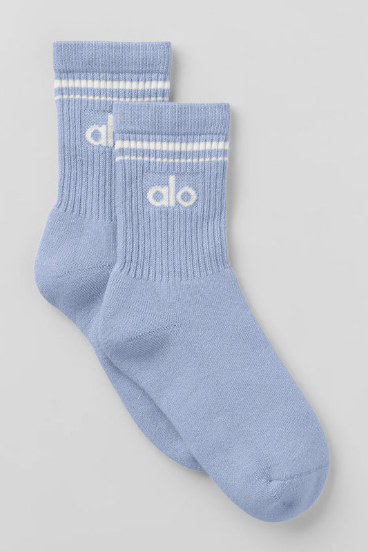 Alo Unisex Half-Crew Throwback Sock Blue