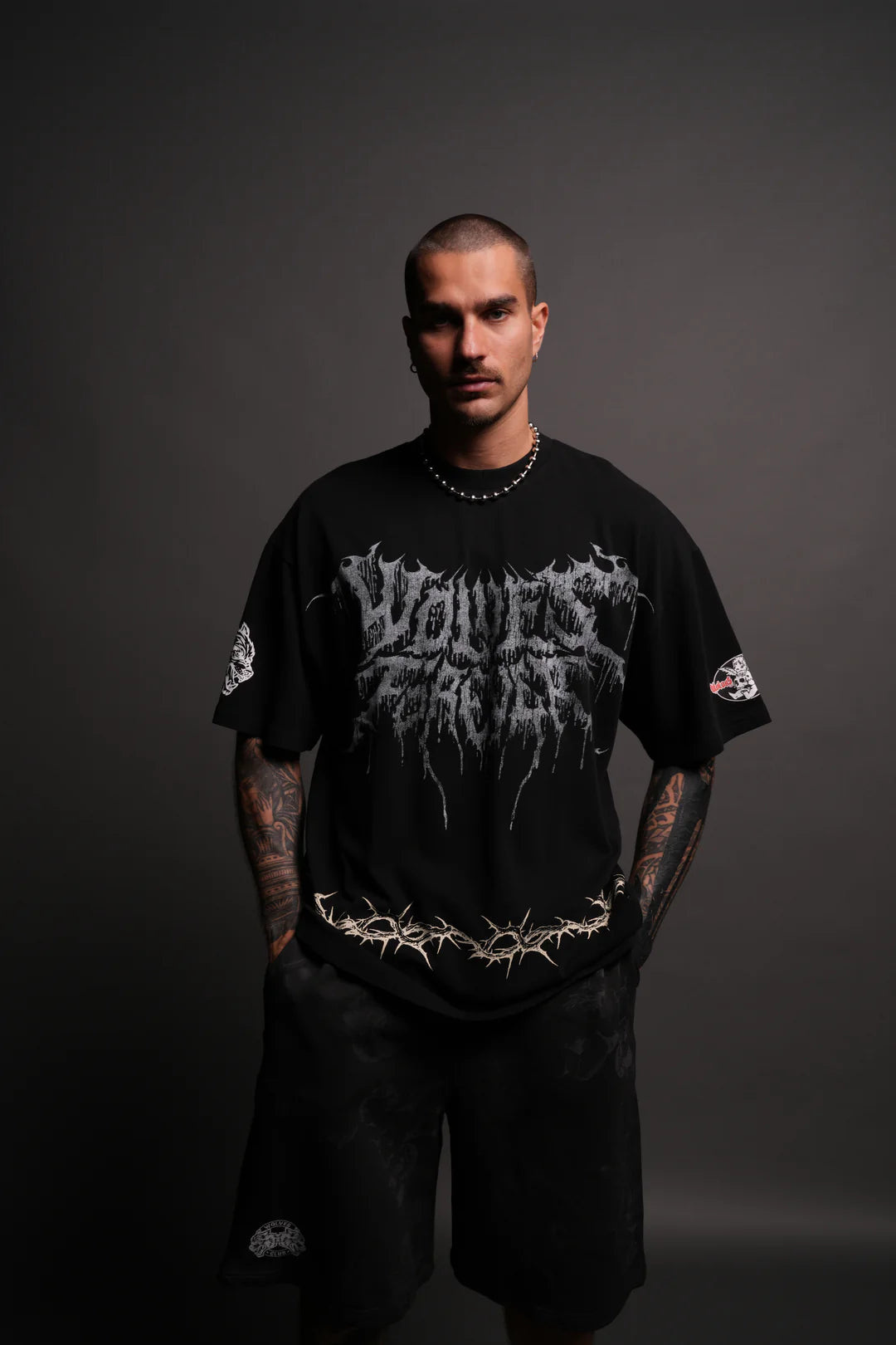 DRIP HESH "PREMIUM" OVERSIZED TEE IN BLACK/WHITE