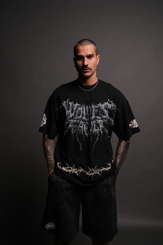 DRIP HESH "PREMIUM" OVERSIZED TEE IN BLACK/WHITE