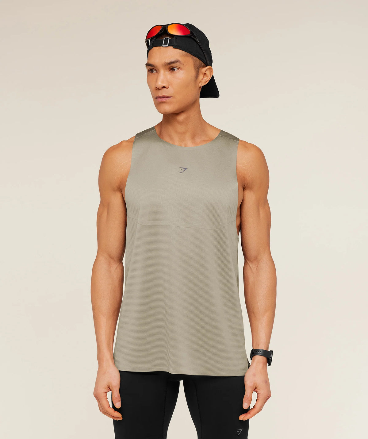 Gymshark Running Elite Tank - Linen Brown