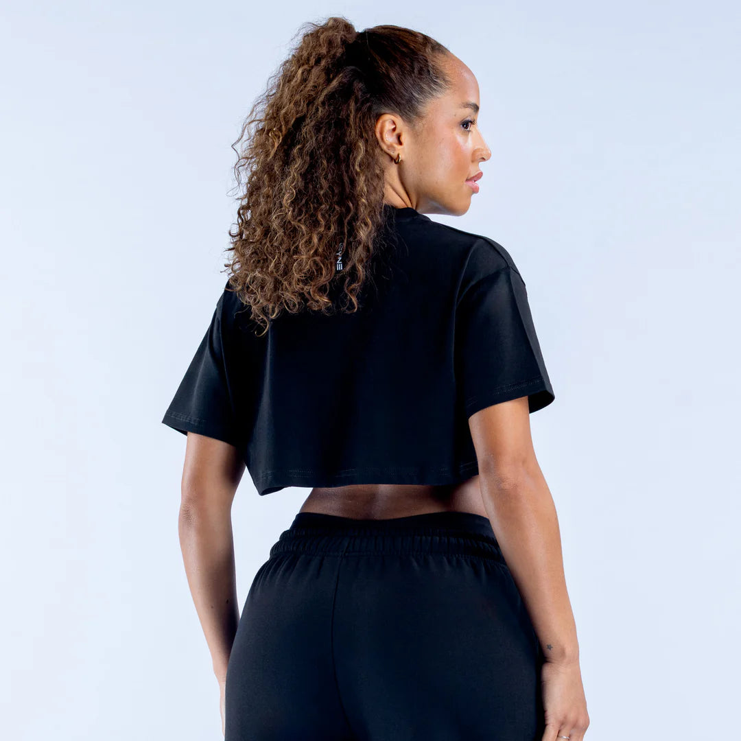 Revive Crop Tee Midnight Black