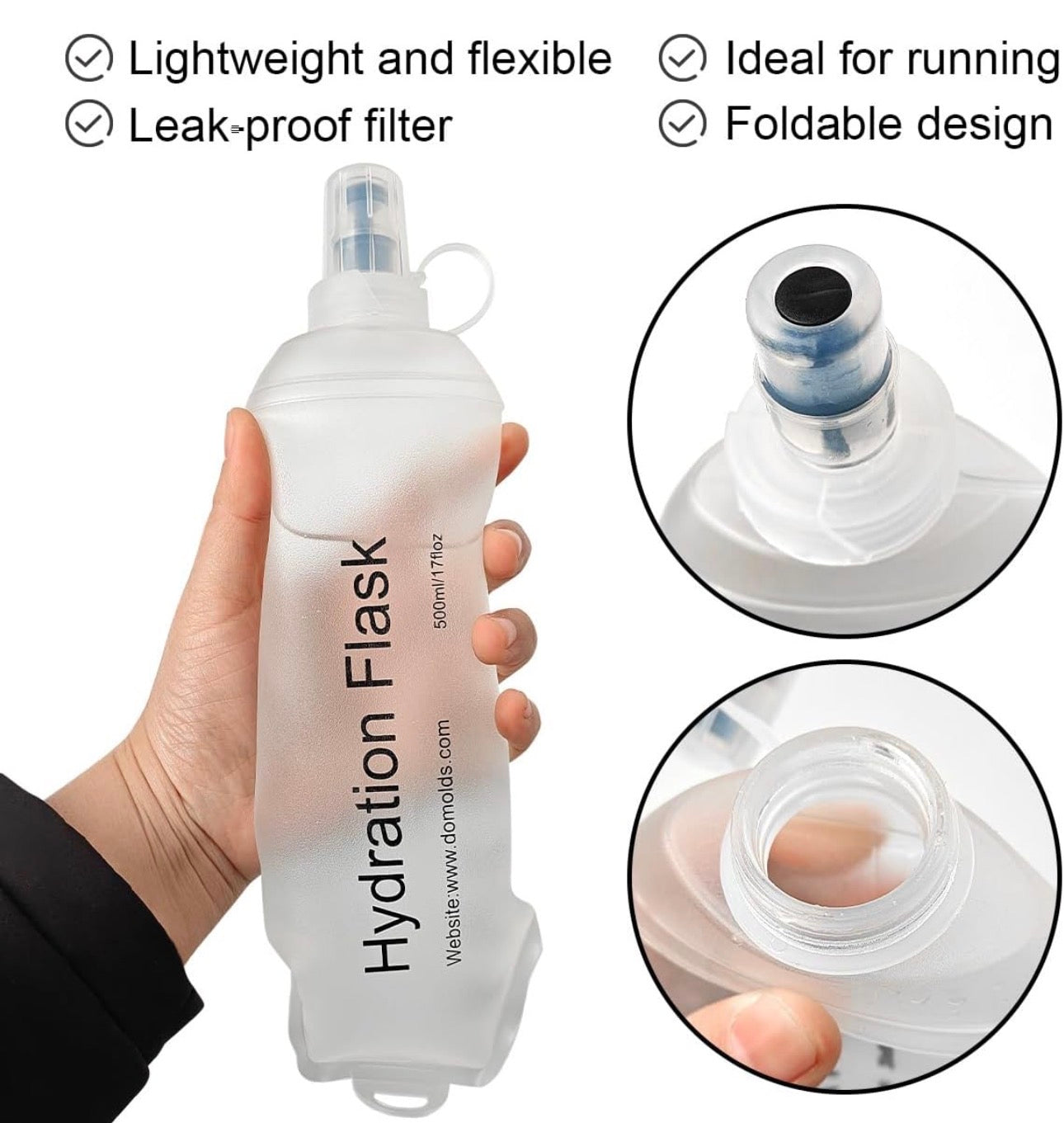 WILDREEDS Botella blanda plegable de 500 ml
