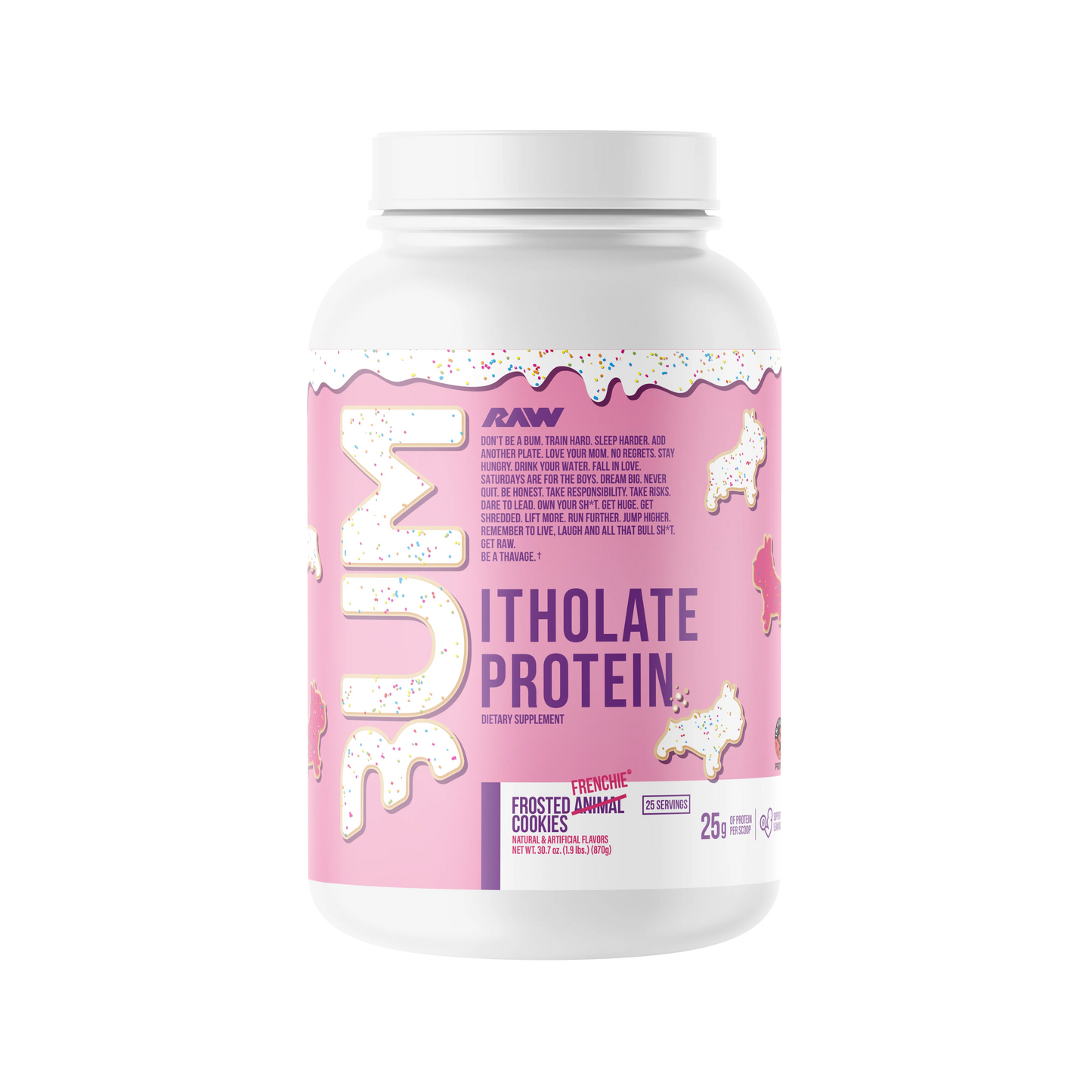 RAW CBUM Itholate Protein 2lb Frosted Frenchie Cookies