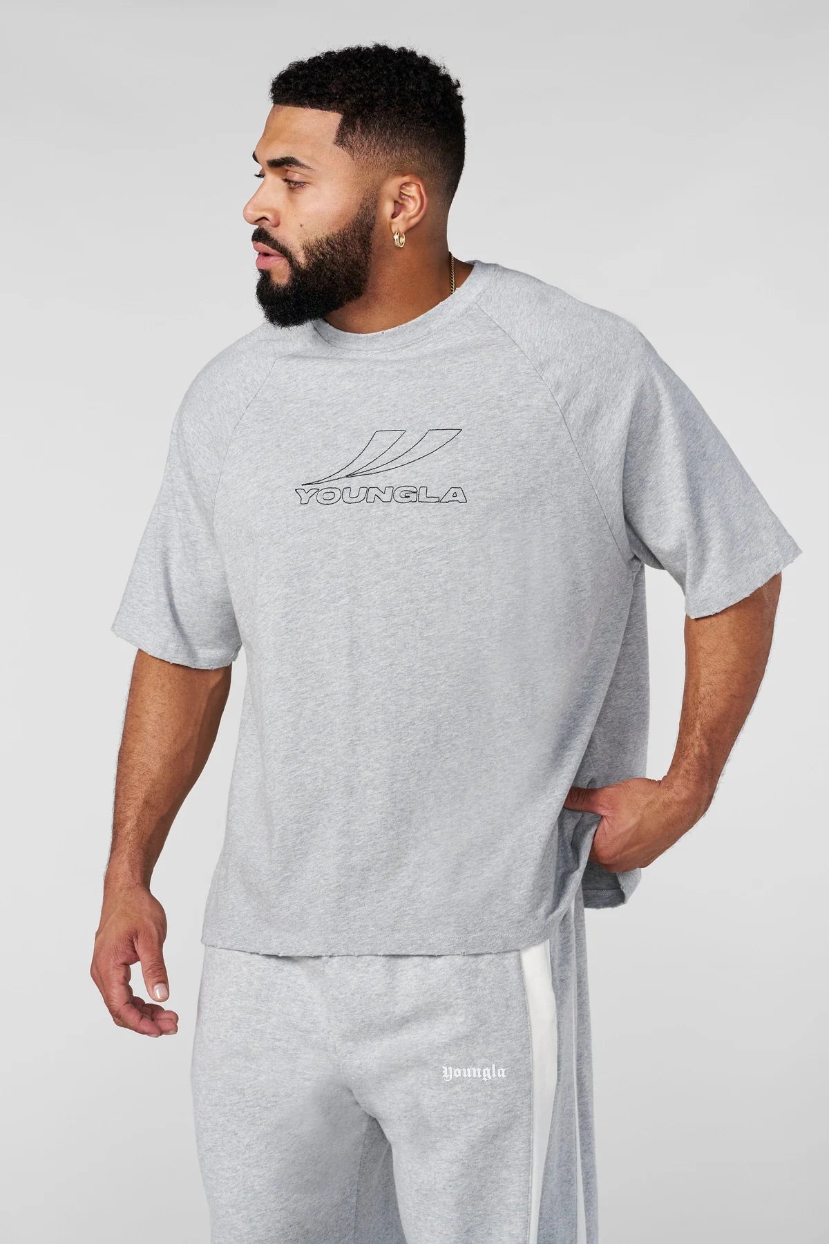 4269 - CLEAN CUT RAGLAN TEES Heather Grey