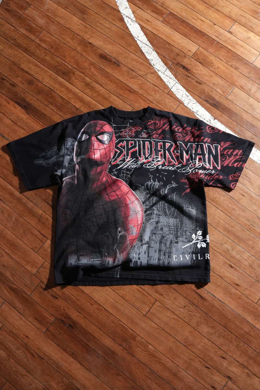 With Great Power American Classic
Oversized Tee in Black