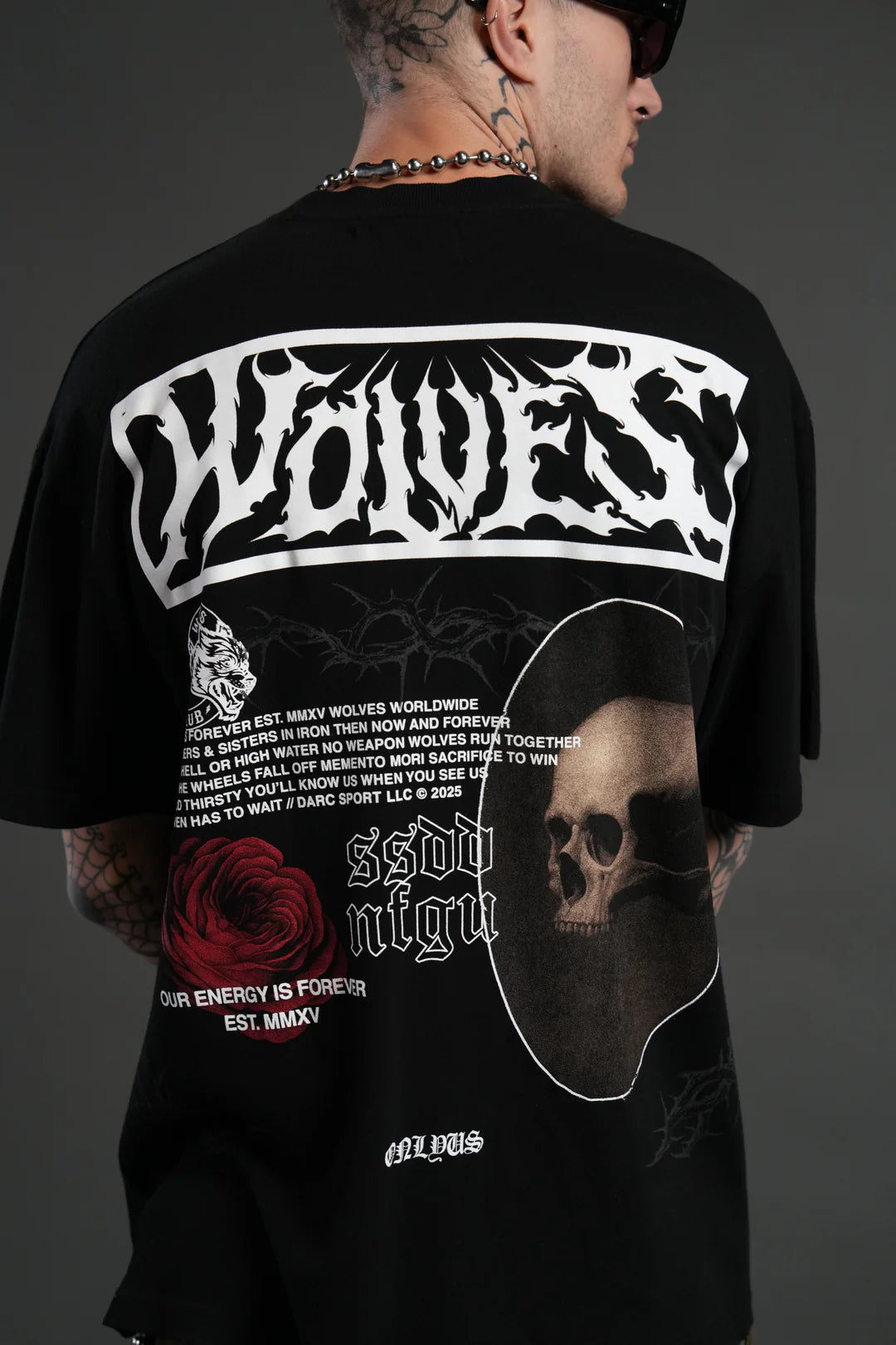 SKULL FLOWER "PREMIUM" OVERSIZED TEE IN BLACK