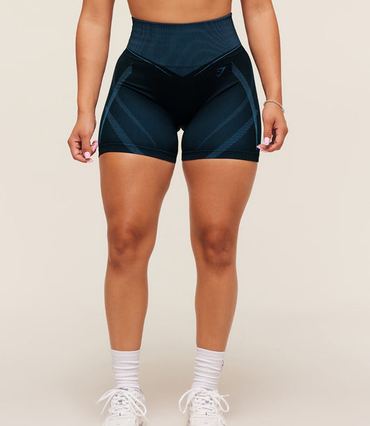 Gymshark x Analis Seamless Shorts - Midnight Blue/Lats Blue