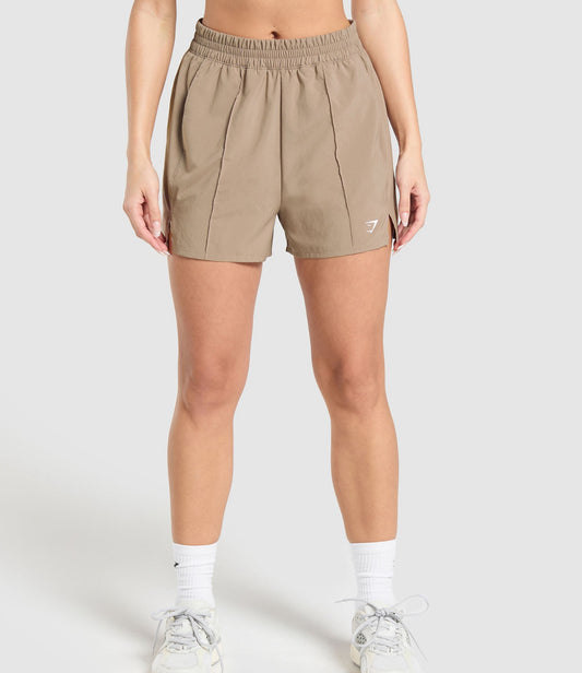 Pintuck Shorts - Lifestyle Brown