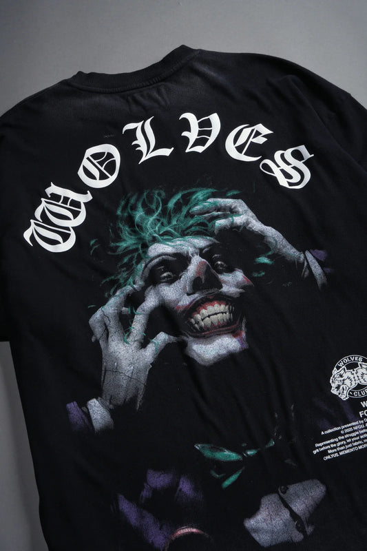 THE LAST LAUGH "PREMIUM" OVERSIZED TEE IN BLACK DRIFT WASH