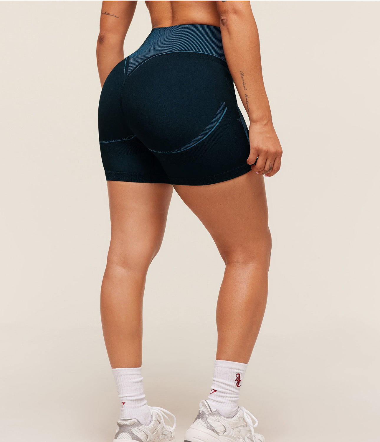 Gymshark x Analis Seamless Shorts - Midnight Blue/Lats Blue