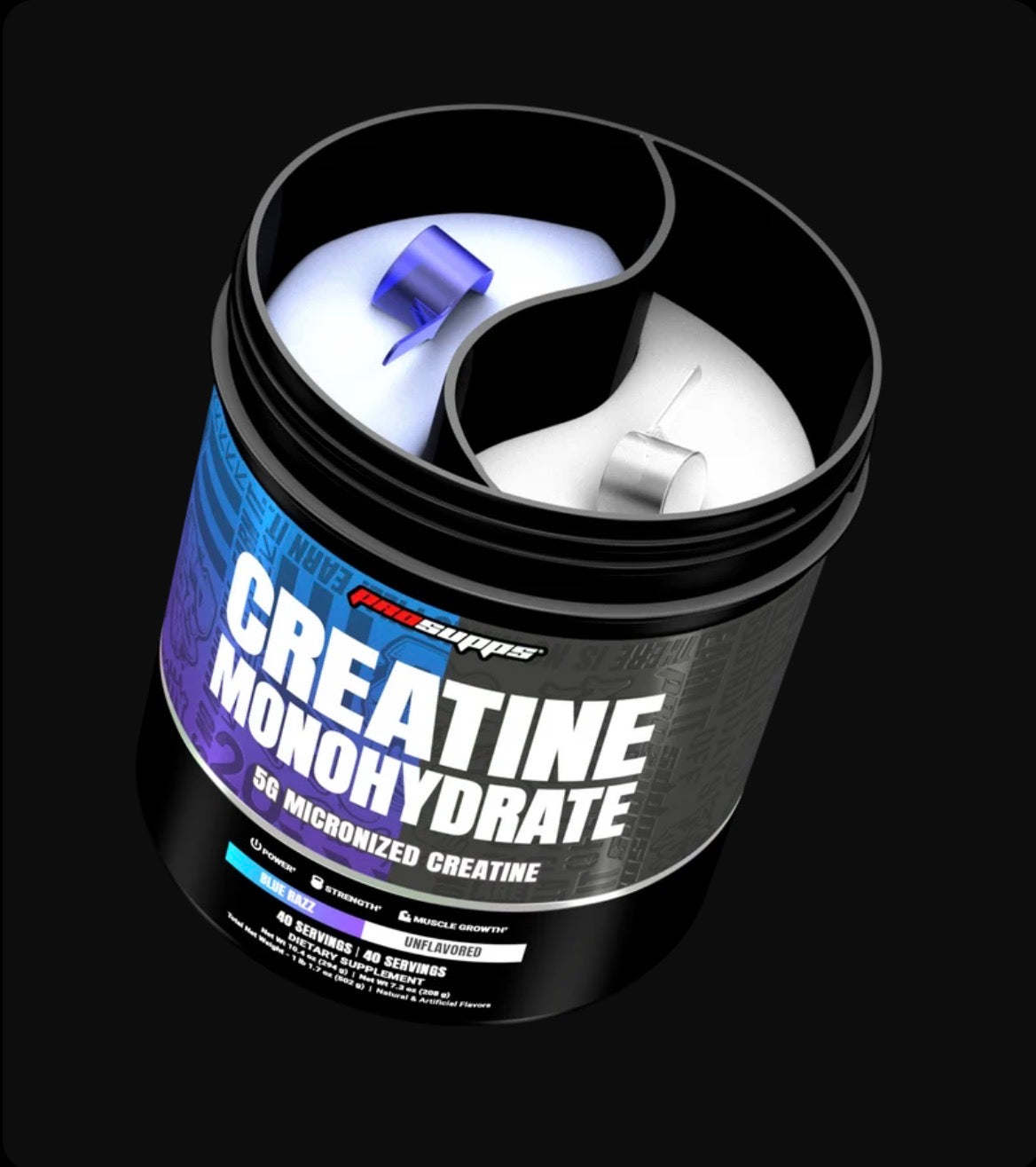 PROSUPPS Creatine Monohydrate Dual Tub Blue Razz / Unflavored