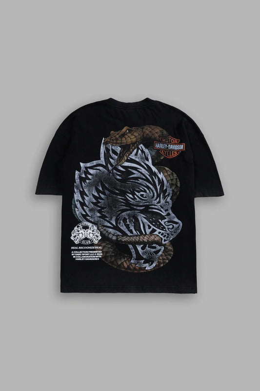 THE SNAKE & THE WOLF "PREMIUM" OVERSIZED TEE IN BLACK