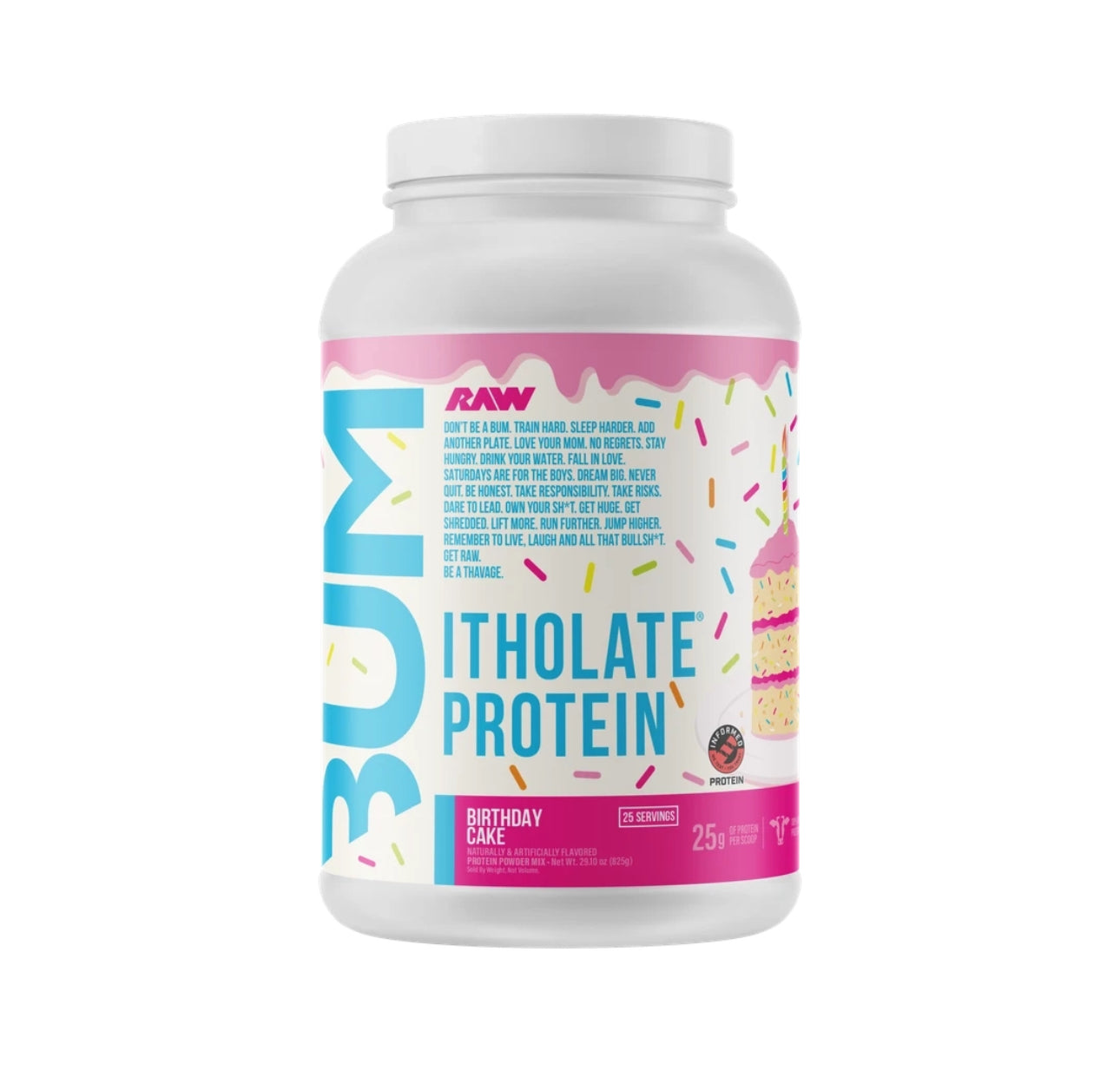 RAW CBUM Itholate Protein 2lb Birthday Cake