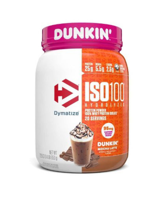 Dymatize 100% Whey Isolate Protein Powder - Dunkin Mocha Latte - 20 Serve