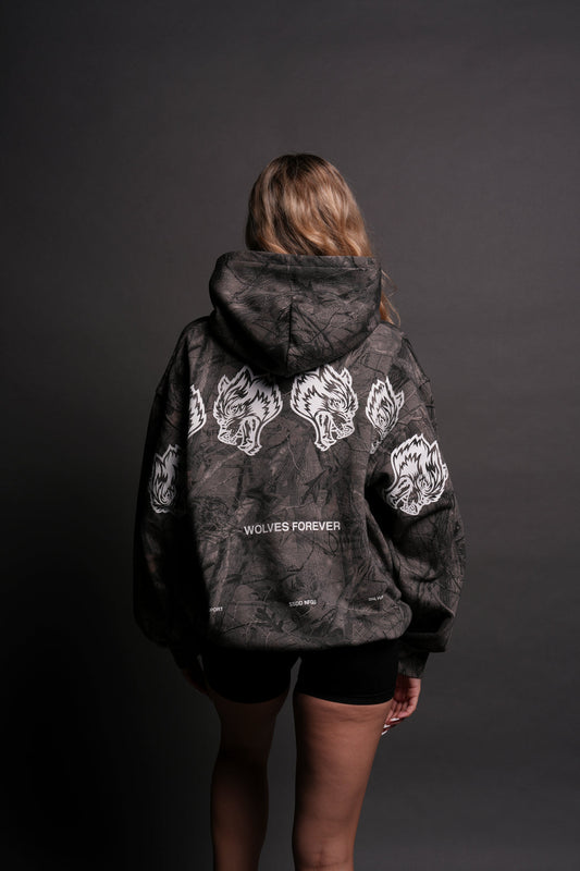 Wolves Have Your Back Unisex "Pierce"
Hoodie in Driftwood Camo