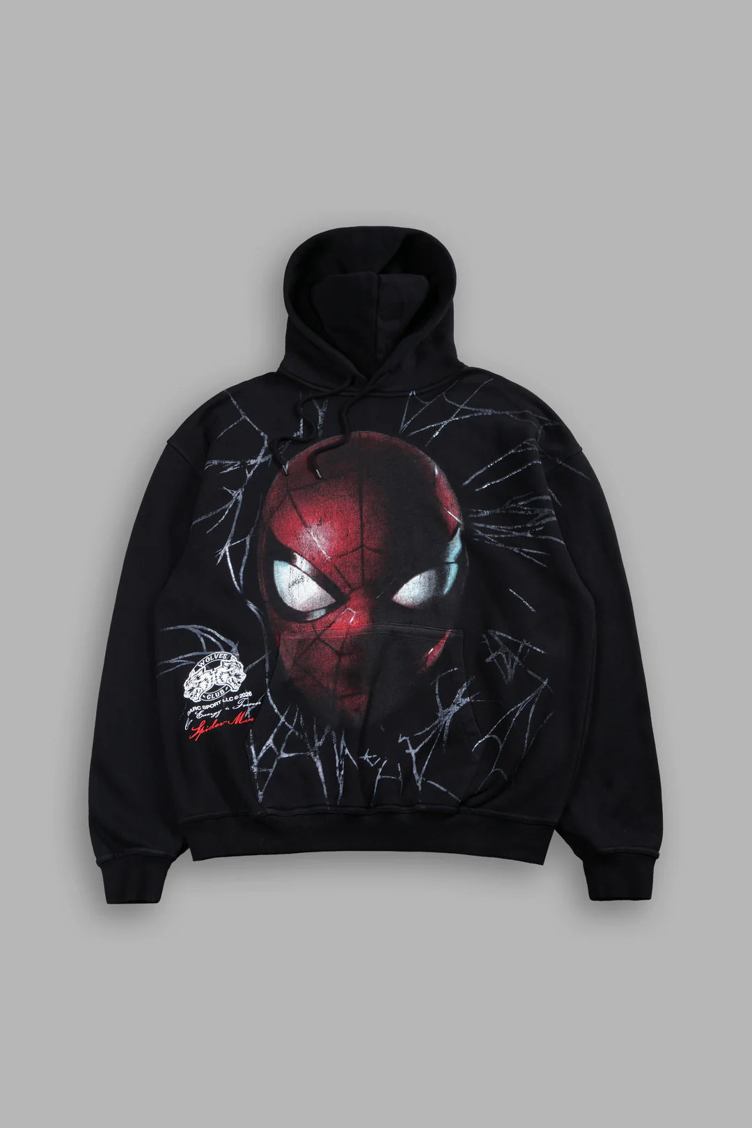 WEB OF DARKNESS BISHOP HOODIE IN BLACK