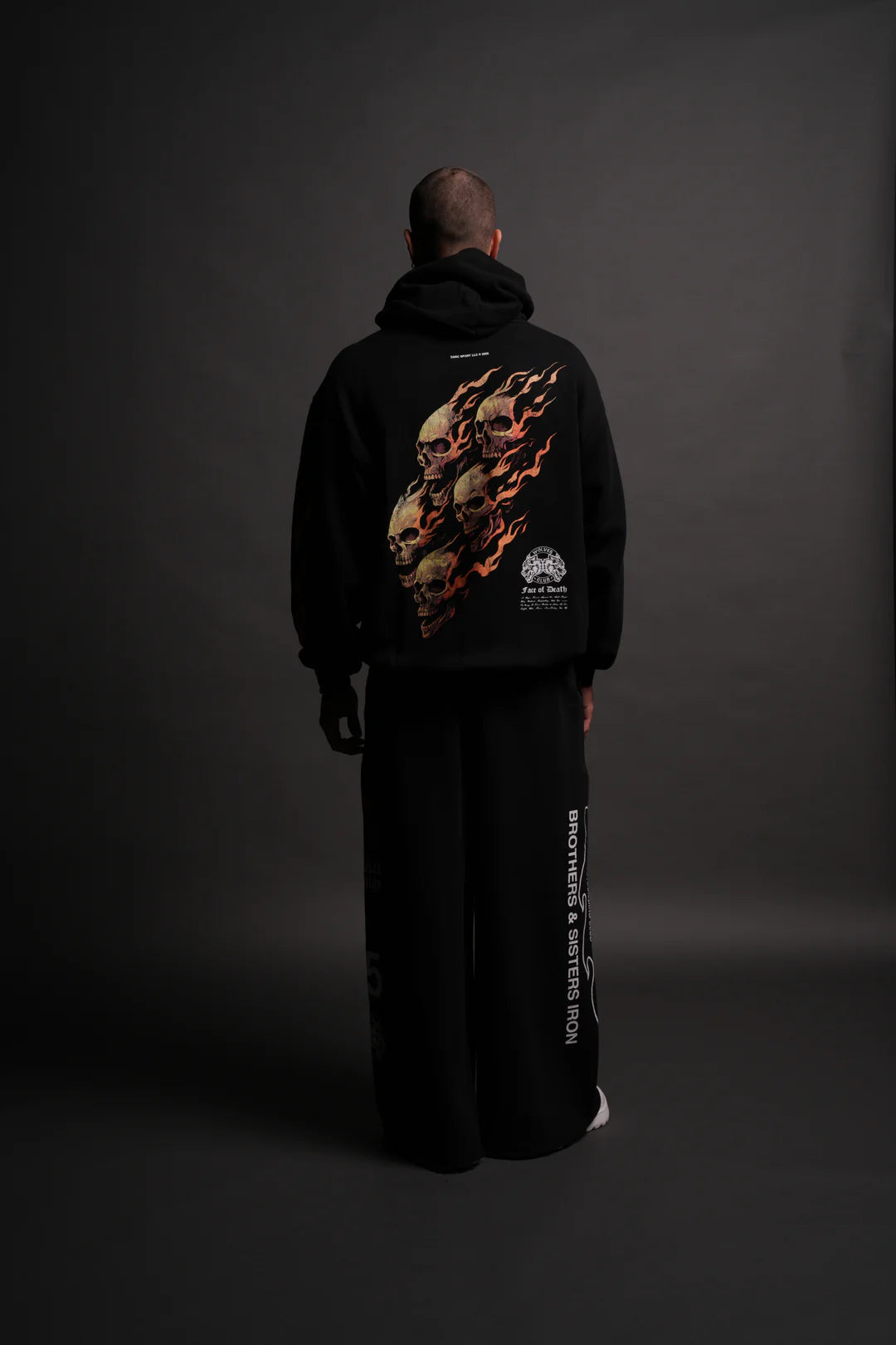 Death Face Pierce Hoodie in black