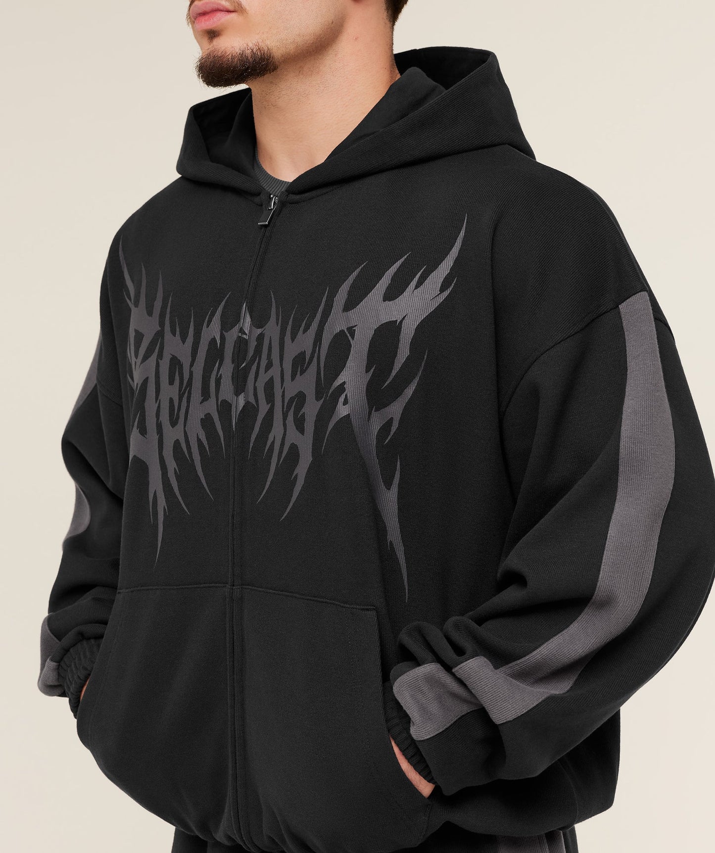 GYMSHARK X CARLOS BELCAST ZIP UP HOODIE - GS BLACK