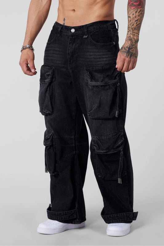 6021 - 8 POCKET JEANS Black Wash