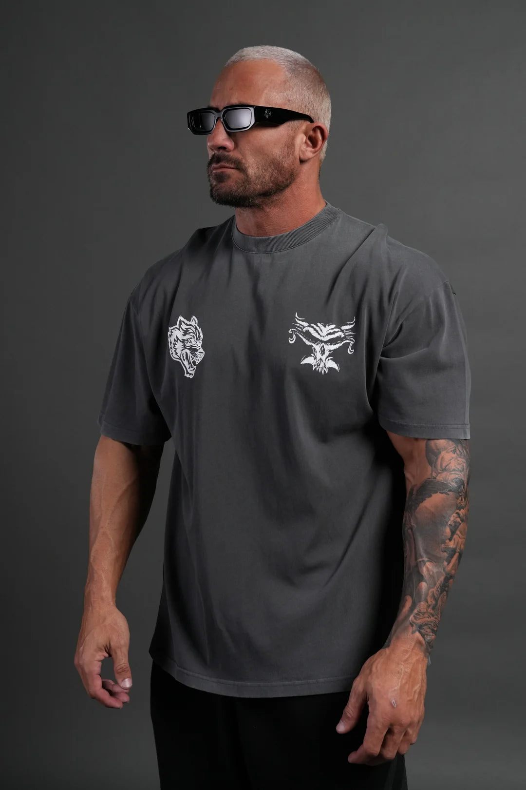 SSDDNFGU HESH PREMIUM OVERSIZED TEE IN DARC COBALT