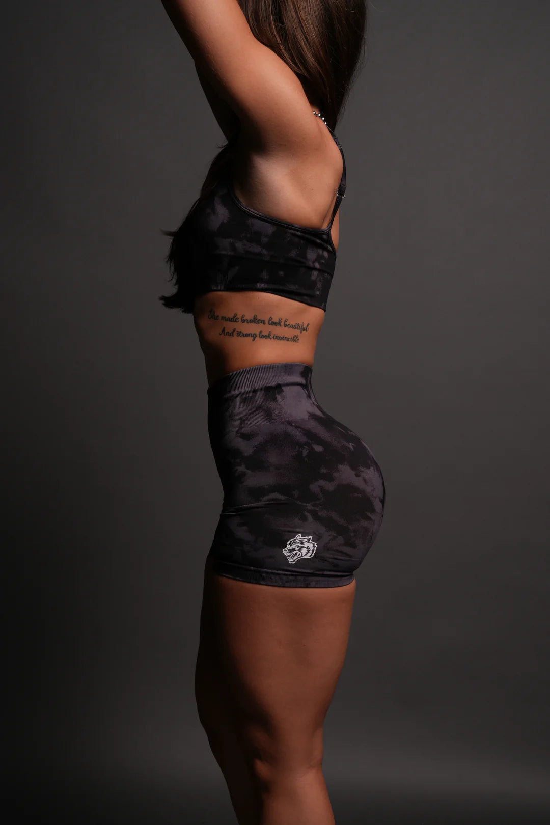 DUAL WOLF EVERSON SEAMLESS "TRAINING" SHORTS IN BIG PURPLE NIGHT MARBLE