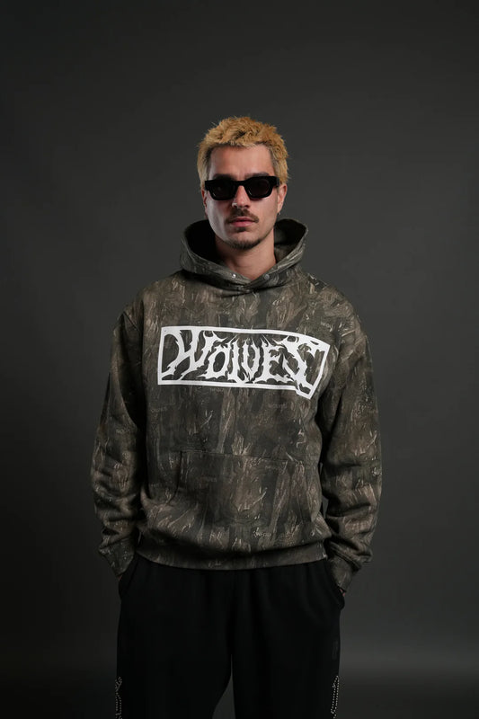 MIDNIGHT WOLVES "PIERCE" HOODIE IN VINTAGE NORSE CAMO