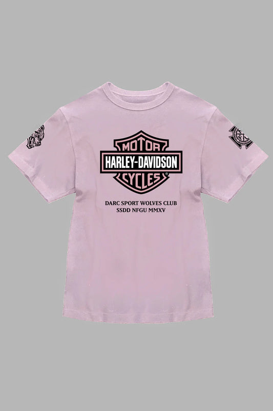 OUR CLUBS OVERSIZED LACE UP TEE IN BLUSH PINK