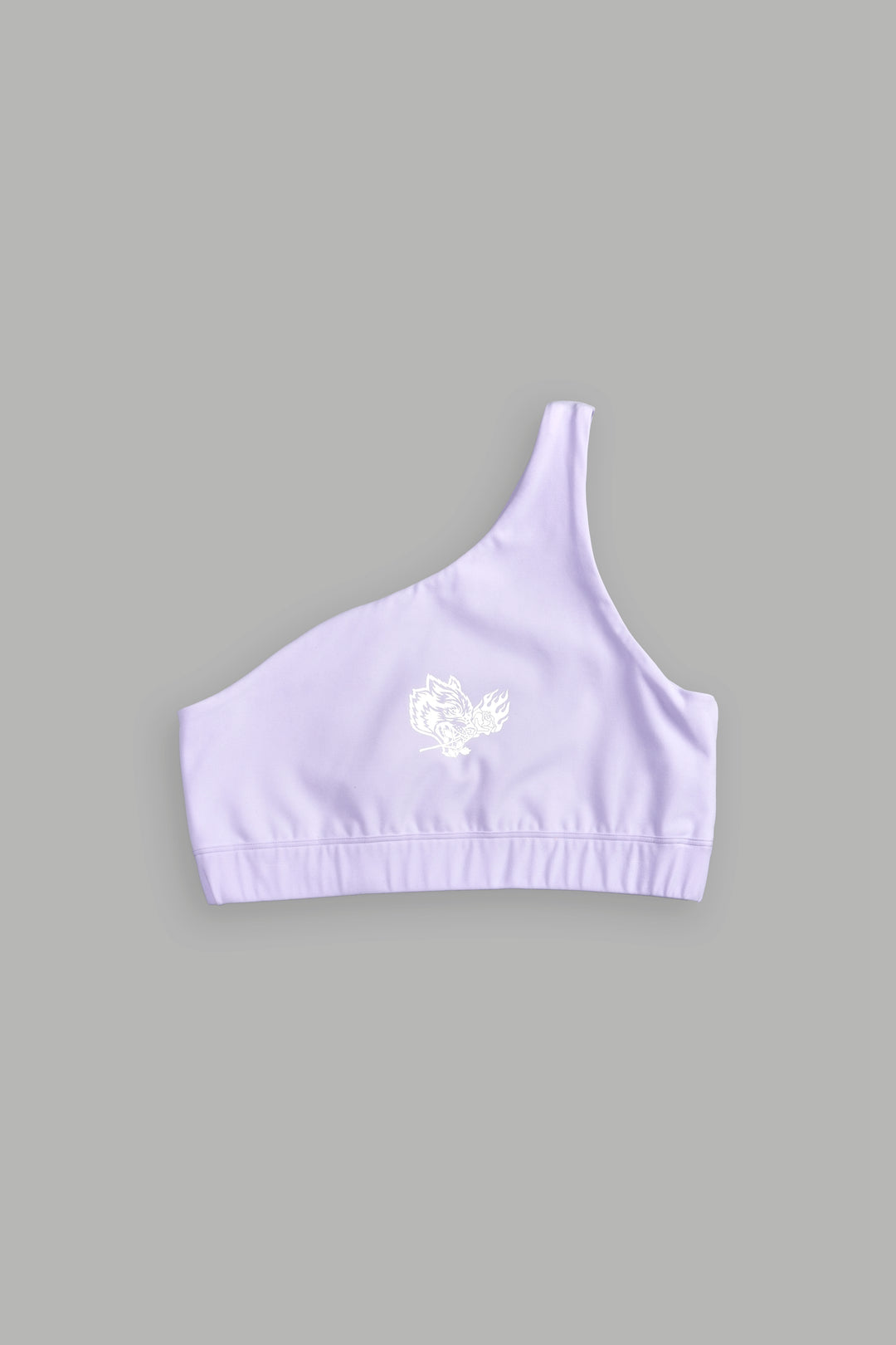 THE WOLF AND THE ROSE "ONE SHOULDER" ENERGY BRA IN GHOST ORCHID